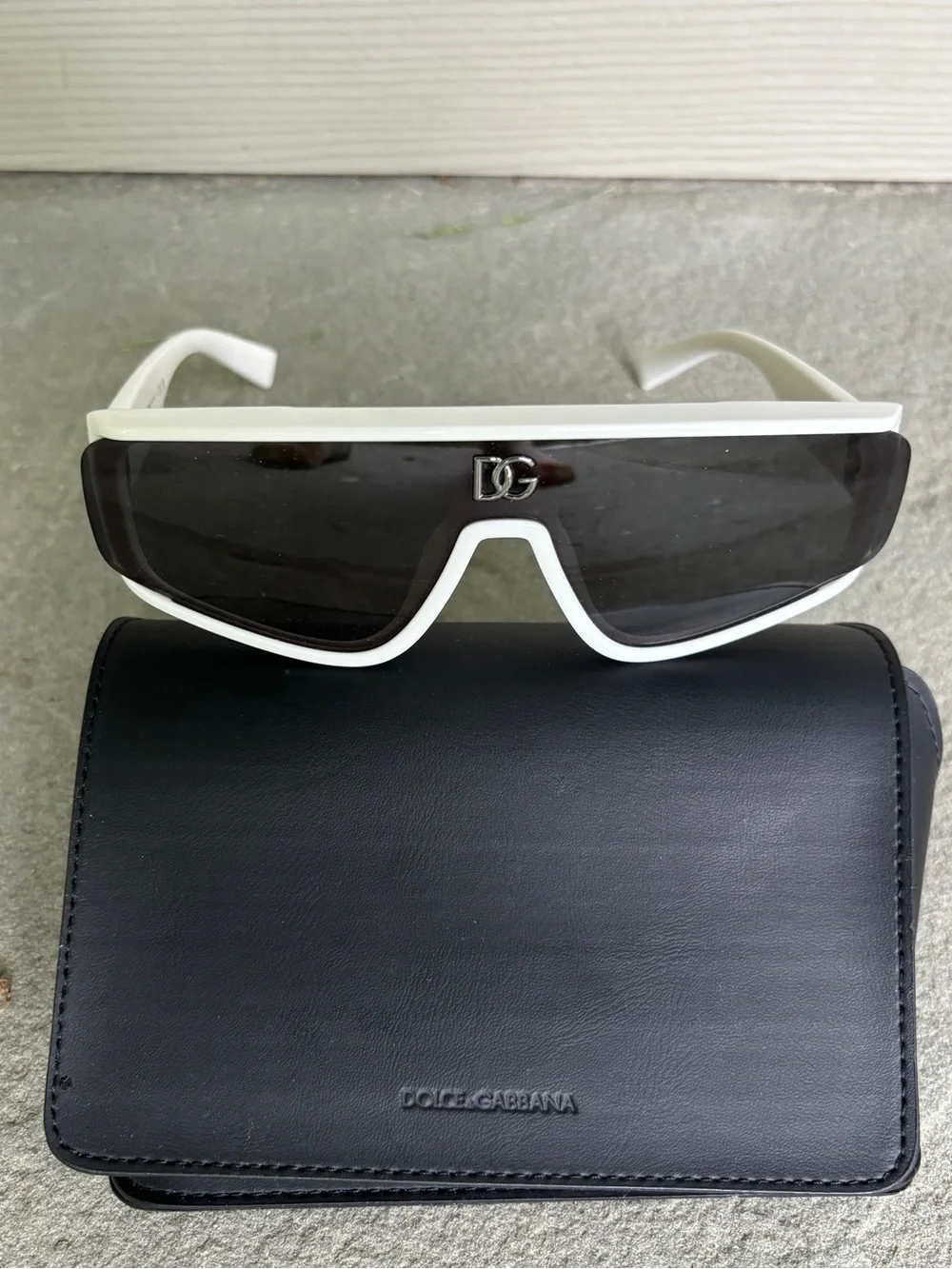Dolce & Gabbana Runway DG Sunglasses White Dark Gray